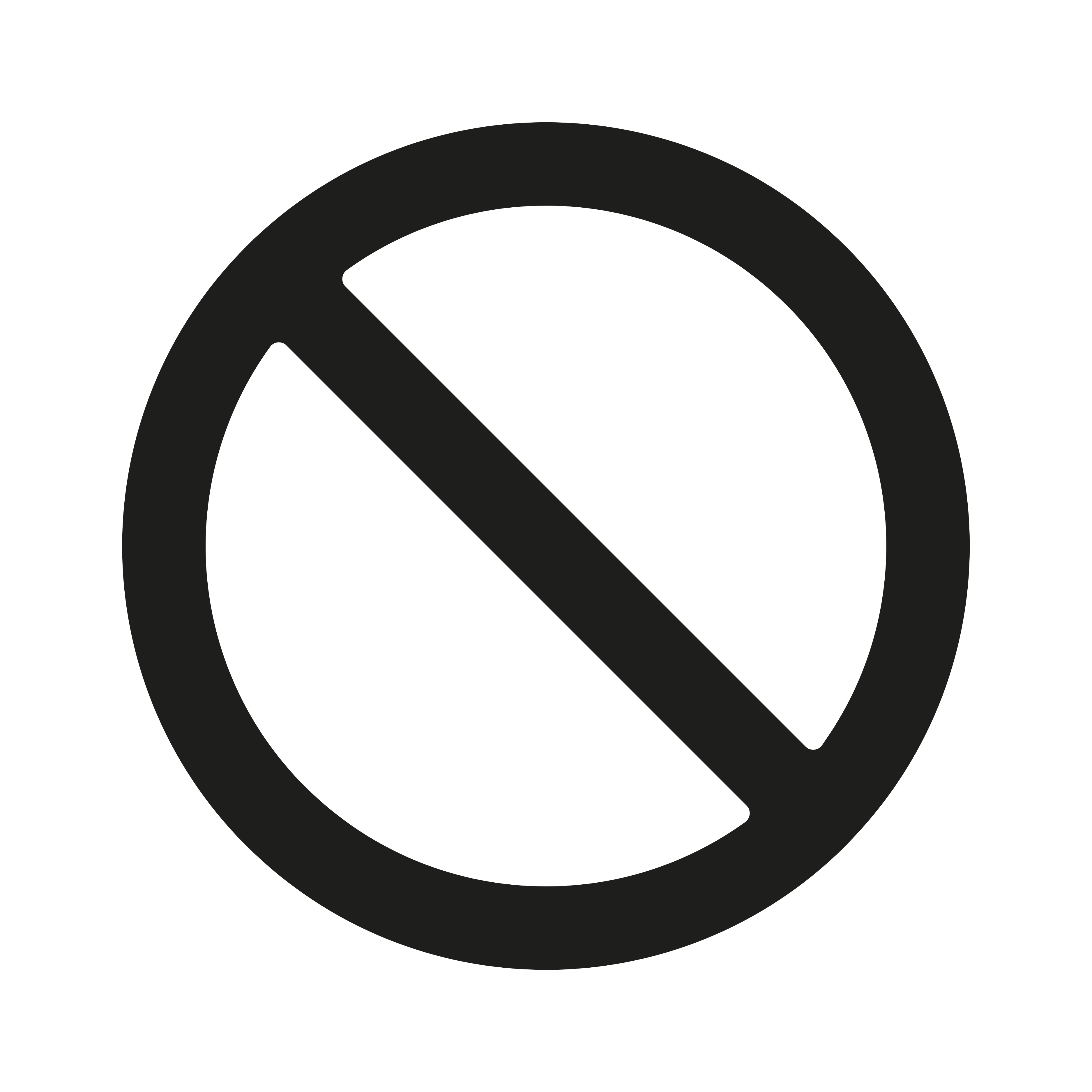 Cicle with diagonal line icon